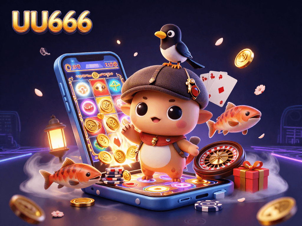 Engage in thrilling gameplay at UU666 with playful 3D characters amidst dynamic casino games.