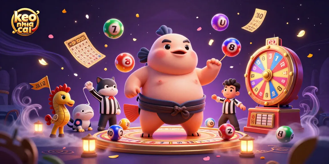 Join the excitement of keo nha cai with a vibrant underwater lottery scene featuring a sumo blowfish!