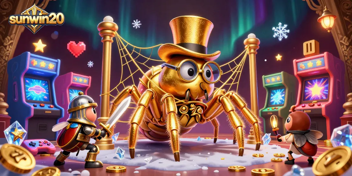 Engage with sunwin20's casino world as a beetle knight battles amid a vibrant 3D gaming scene.